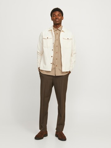 JACK & JONES Regular fit Button Up Shirt 'JJEddie' in Beige