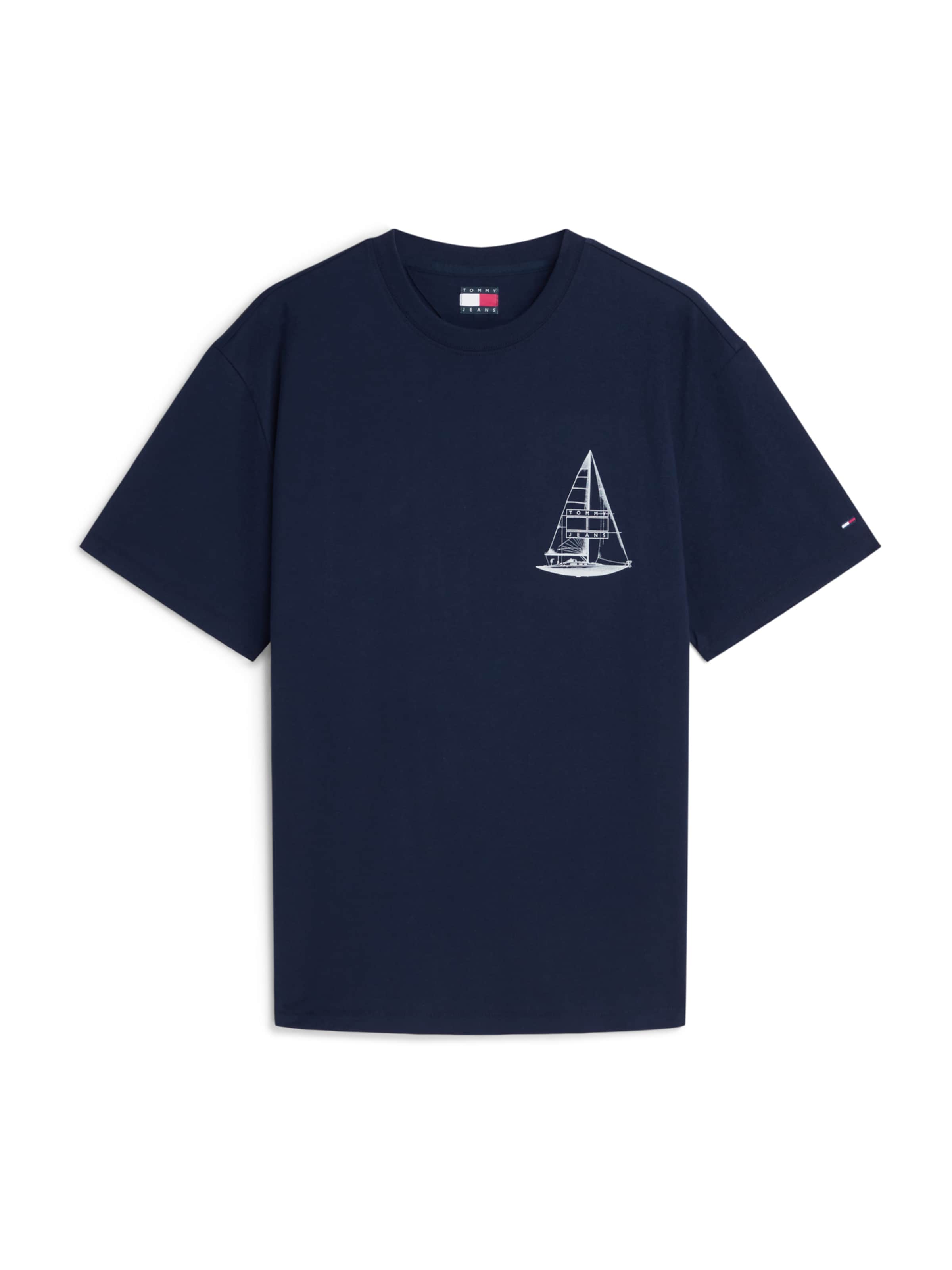Tommy Jeans T-shirt 'SAILBOAT' i blå: framsida