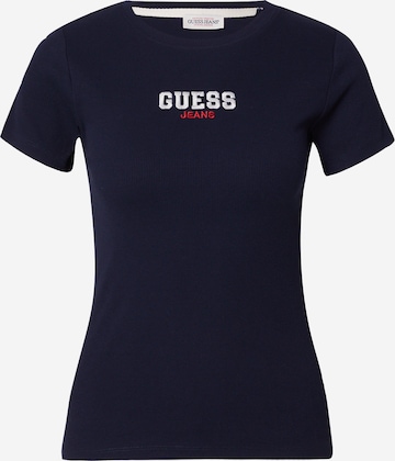 Tricou de la GUESS JEANS pe albastru: față
