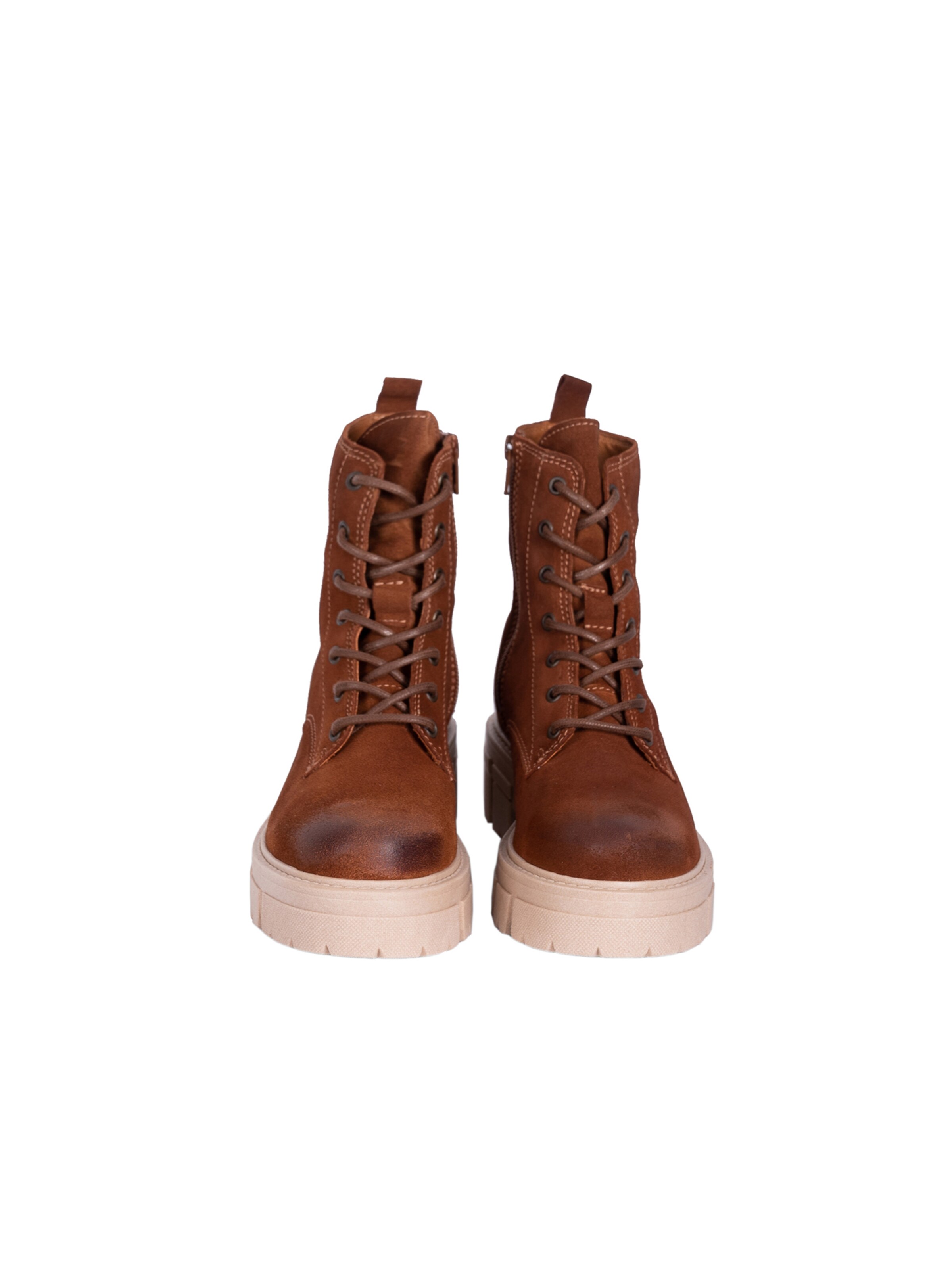 Apple of Eden Lace-up bootie 'Castle' in Brown