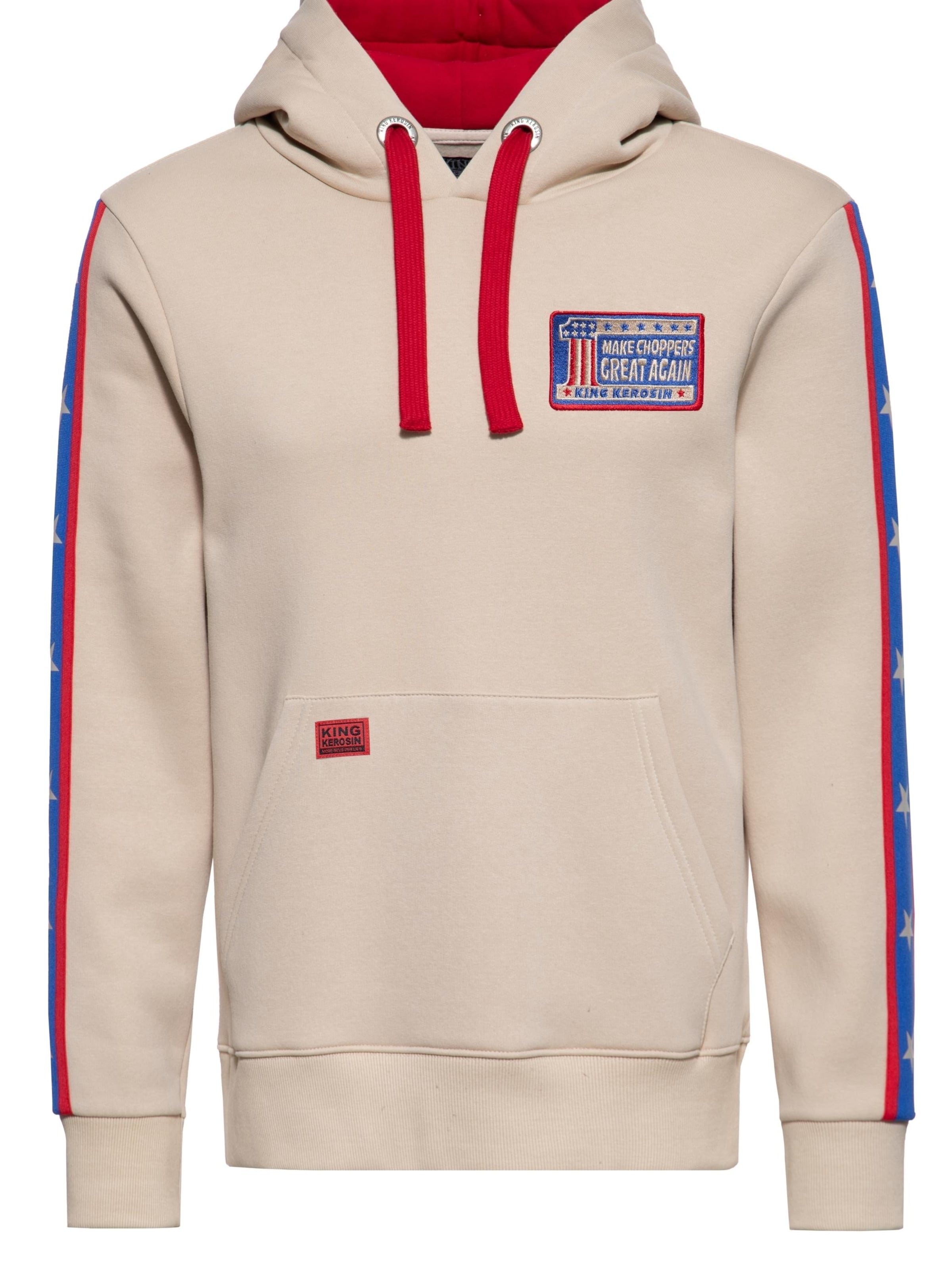 King Kerosin Sweater 'Make Chopper Great Again' in Beige: front