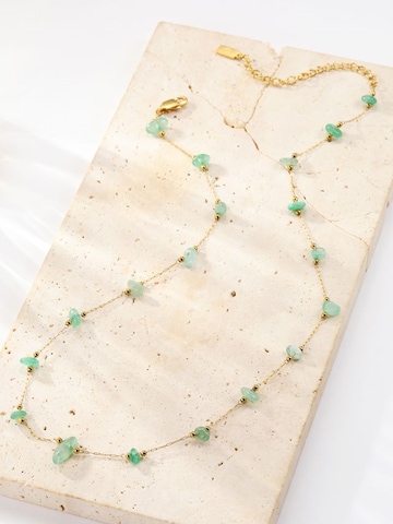 Hey Happiness Halsband 'Green Aura' i guld