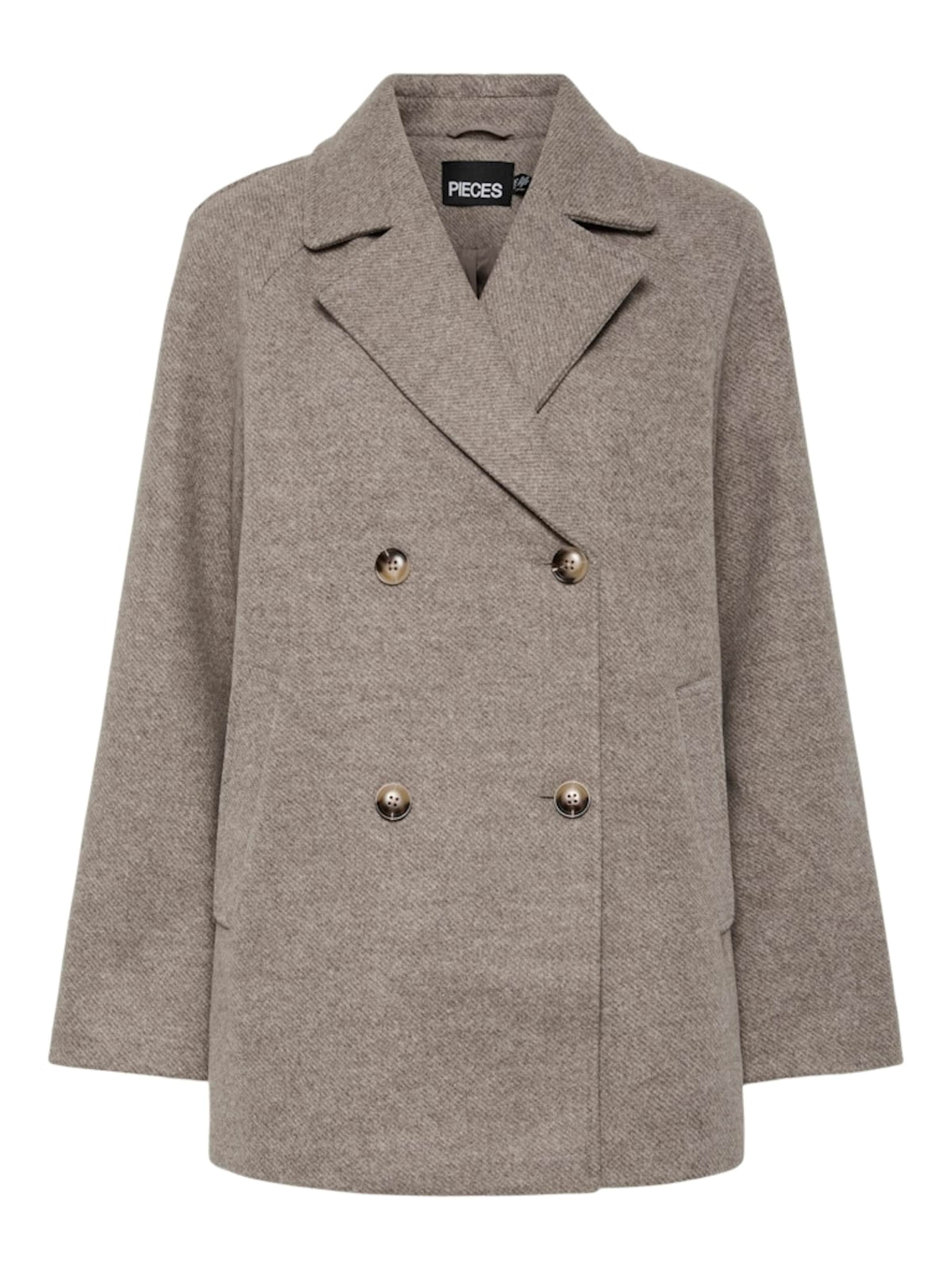 PIECES Between-Seasons Coat 'PCMarbel' in Grey: front