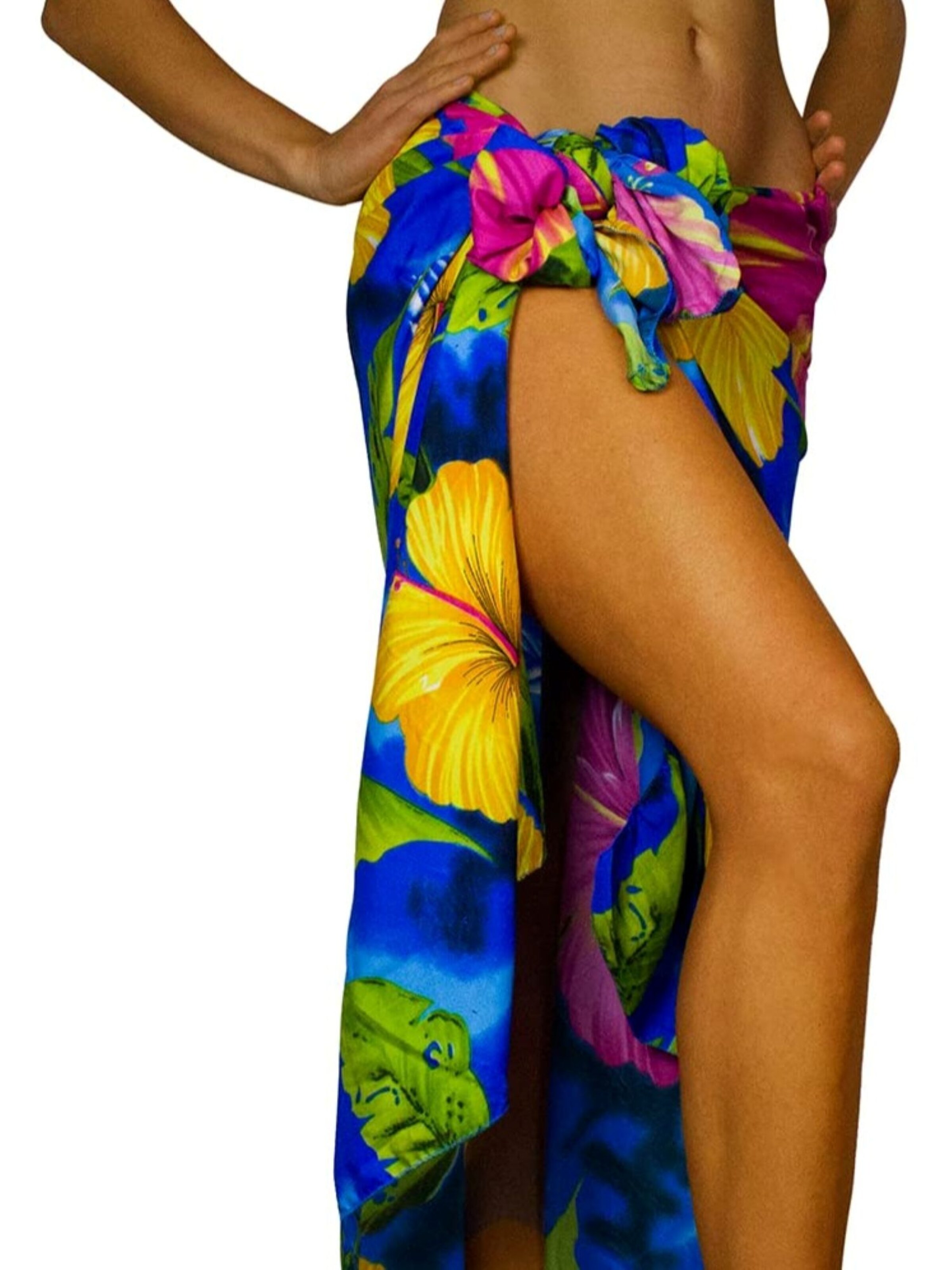 King Kameha Beach Towel 'Big Flower' in Blue