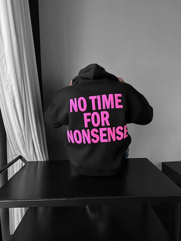 Kleidermafia Sweatshirt 'Oversize “No Time for Nonsense” Hoodie - Black' in Black