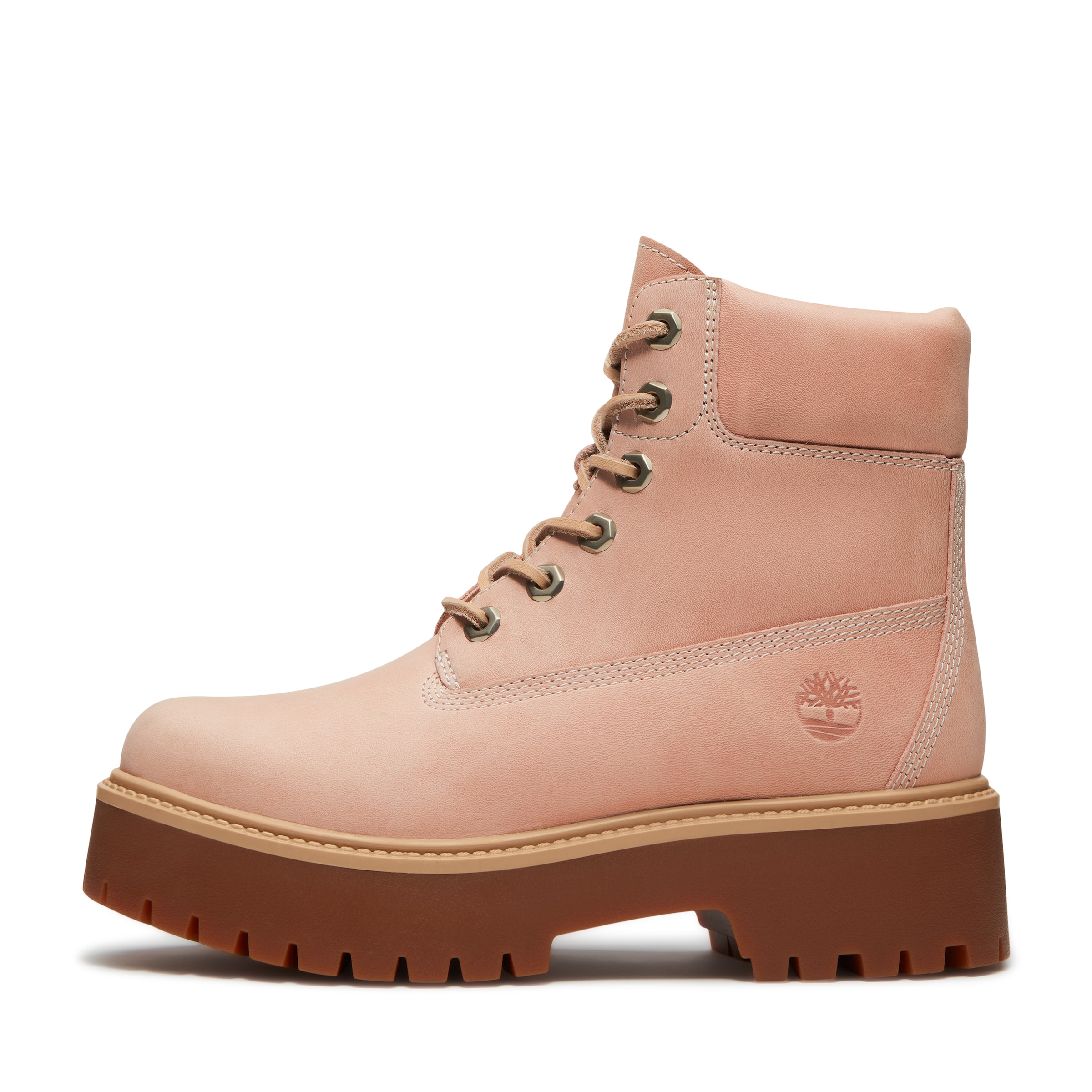 TIMBERLAND Lace-Up Ankle Boots in Pink: front