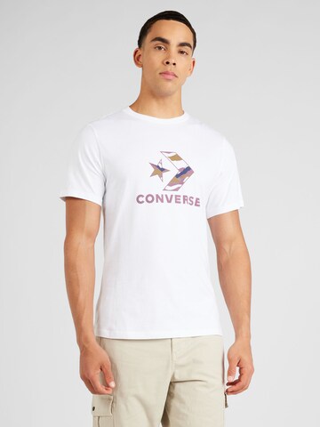 CONVERSE - Camisa 'WINTER STAR' em branco: frente