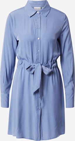 VILA - Vestido camisero en azul: frente