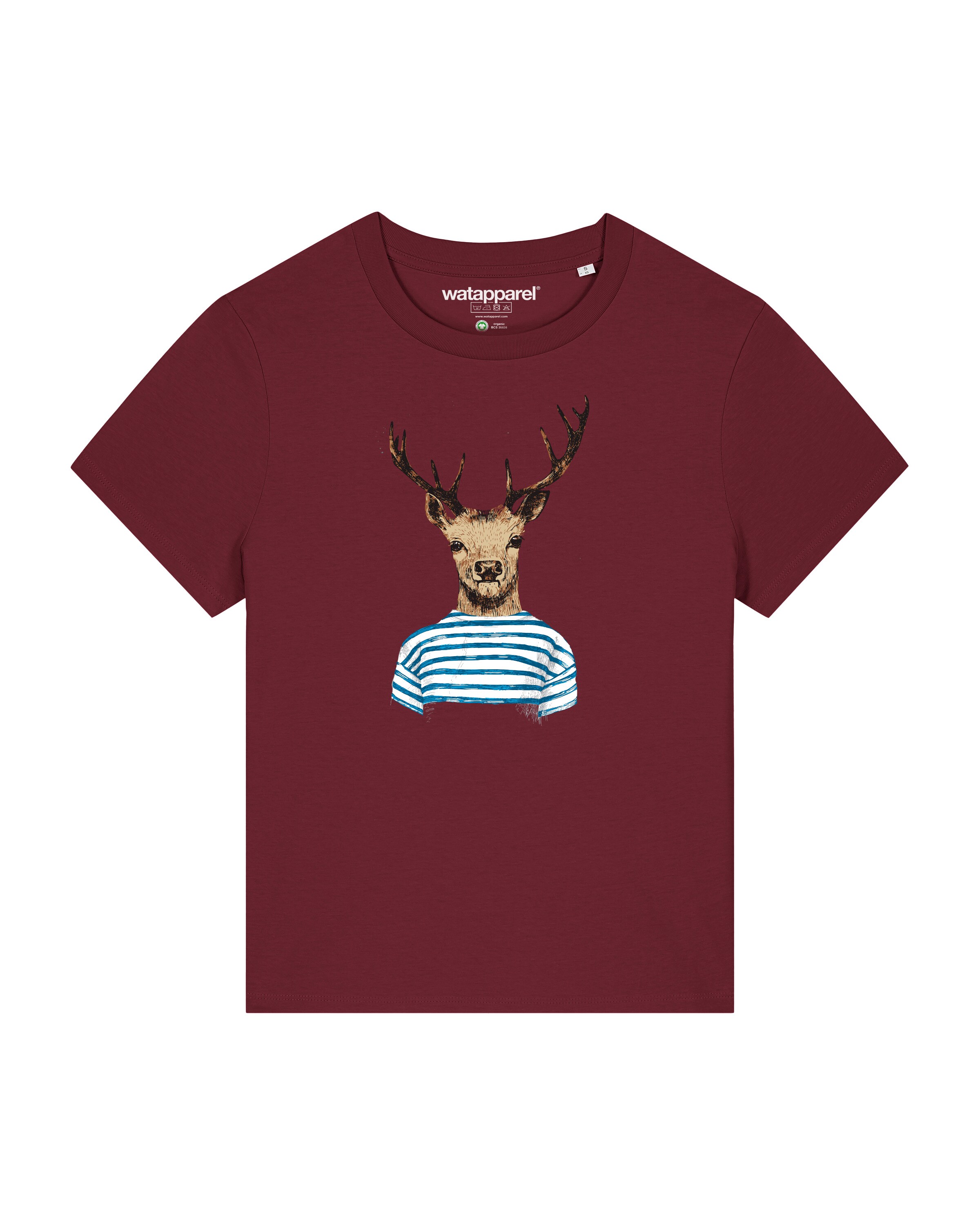 T-shirt ' Hirsch ' Watapparel en rouge : devant