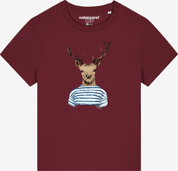 T-shirt ' Hirsch ' Watapparel en rouge : devant