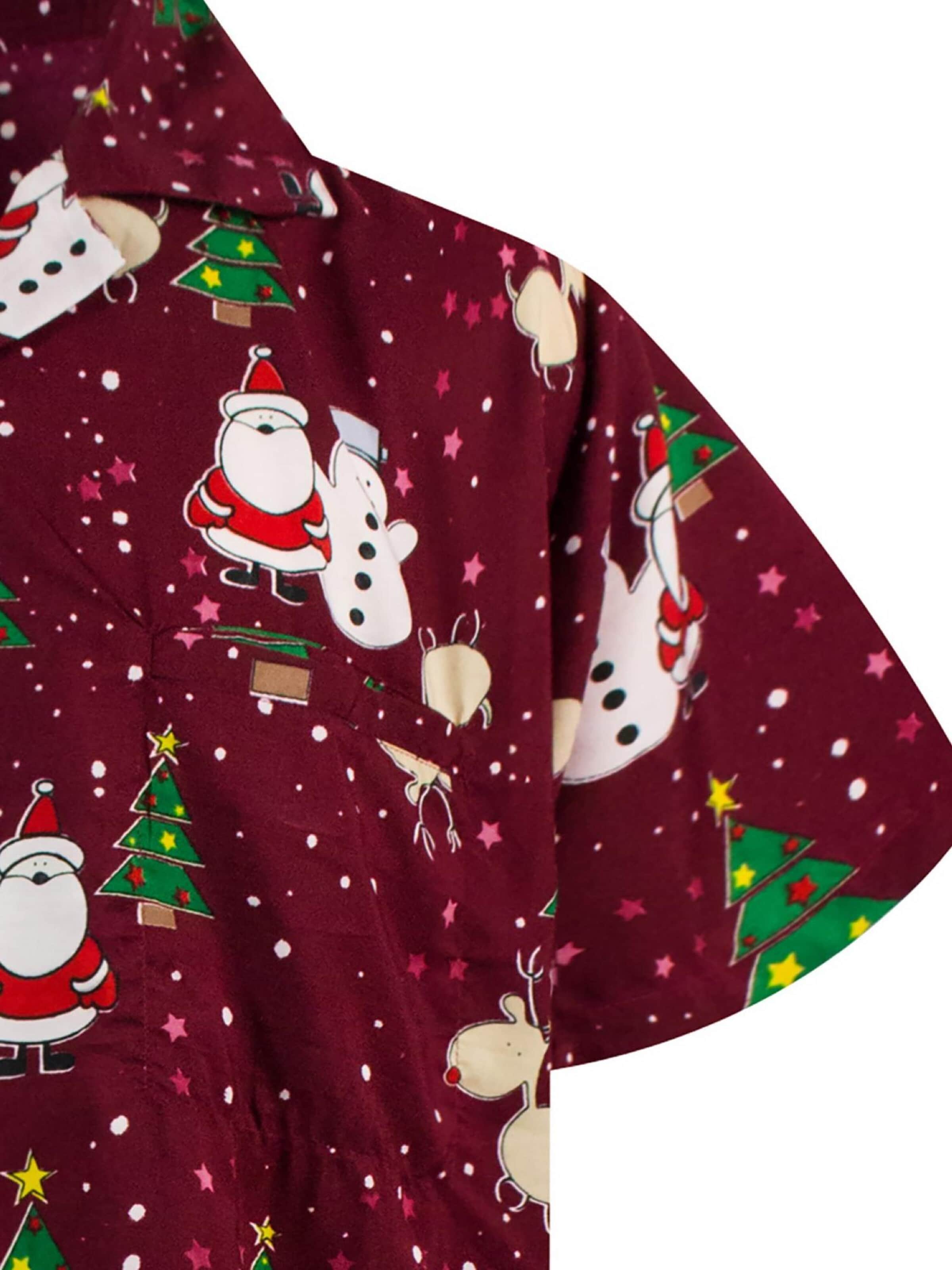 King Kameha Regular Fit Hemd 'Christmas Buddies'‌‌‌‌ in Rot