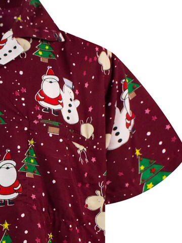 Regular fit Camicia 'Christmas Buddies' di King Kameha in rosso