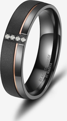 Anello 'MARRYA Ehering BT-04 aus Black Titanium – Schwarz Rosé' di MARRYA in nero: frontale