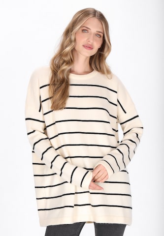 Pull-over DreiMaster Vintage en blanc : devant