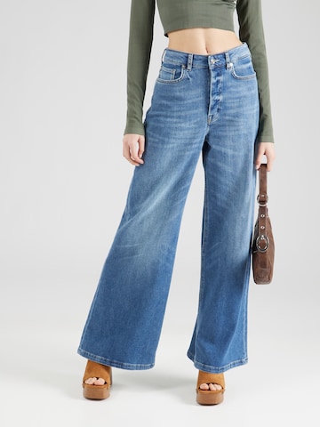 SCOTCH & SODA Wide leg Jeans 'The Wave — Surfs Up' in Blauw: voorkant