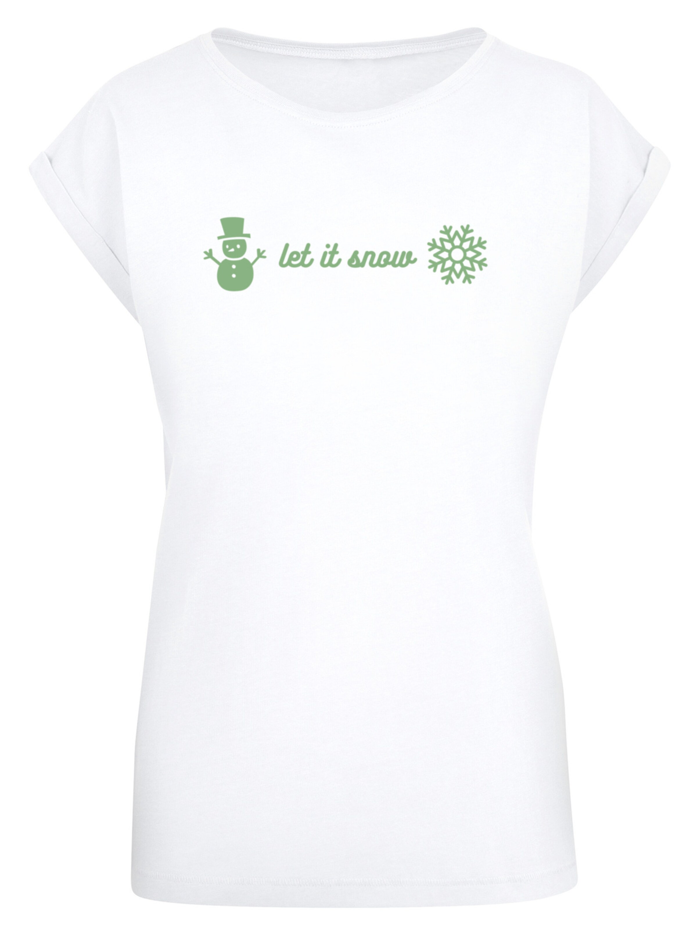 F4NT4STIC Shirt 'Let It Snow' in Wit: voorkant