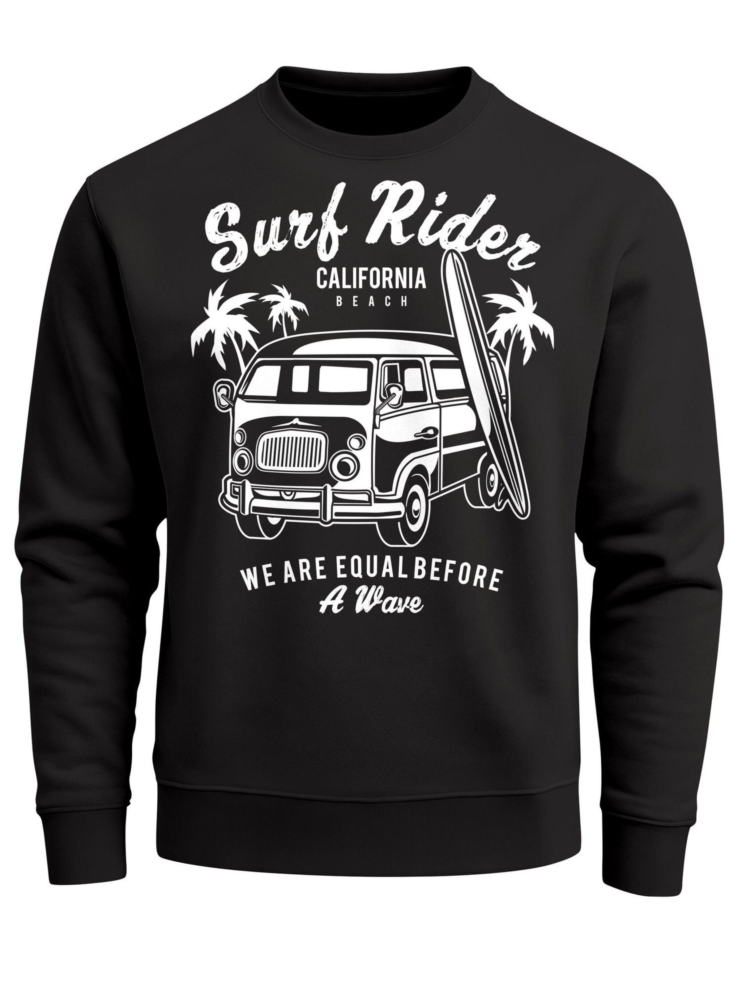 Neverless Sweatshirt 'Surf Rider' in Black: front