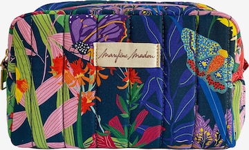 Marylène Madou - Saco de roupa 'Quilted Small ‘Butterfly Garden’ in Navy Cobalt Toiletry Bag Make-up Bag' em azul: frente