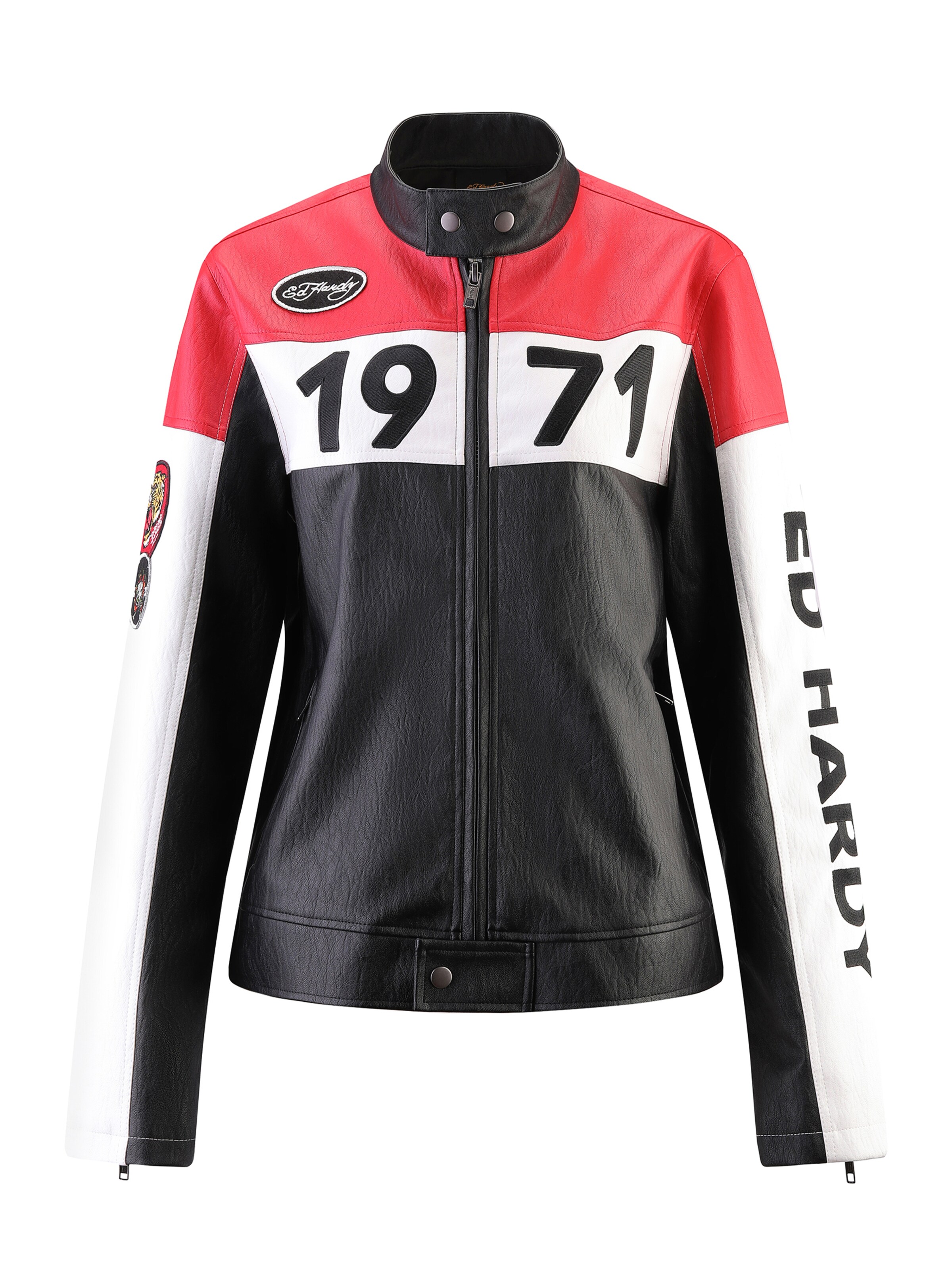 Veste mi-saison '1971' Ed Hardy en noir : devant