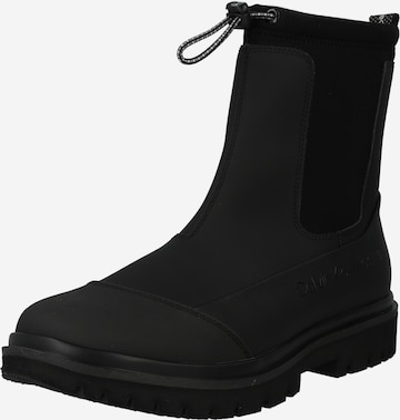 Calvin Klein Jeans - Botas Chelsea en negro: frente