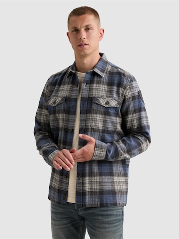 Camicia 'Overshirt with check pattern and chest pockets' di PME Legend in lilla: frontale
