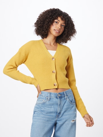 ABOUT YOU Knit Cardigan 'Mala' in Yellow: front