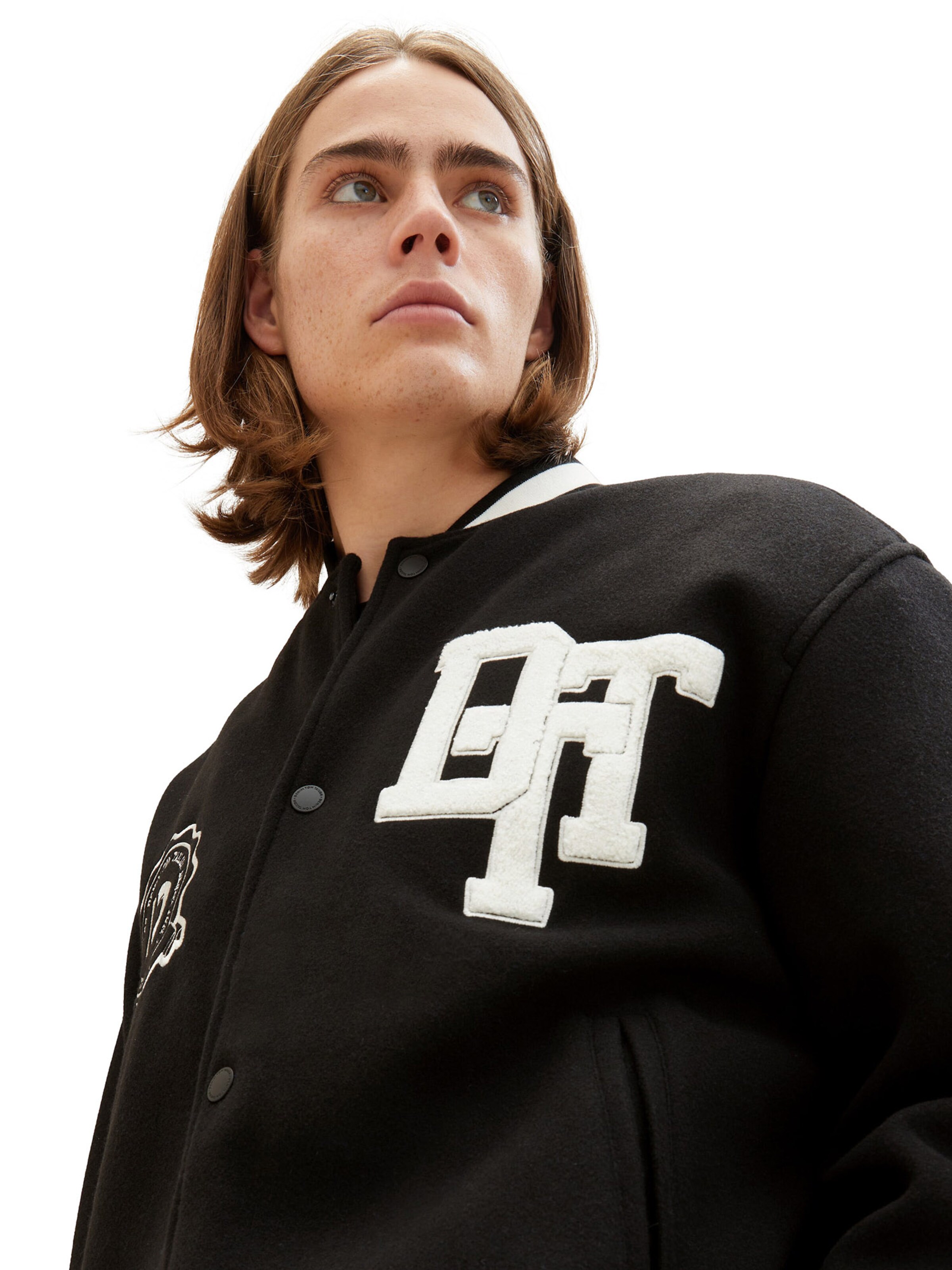 TOM TAILOR DENIM Демисезонная куртка в Черный