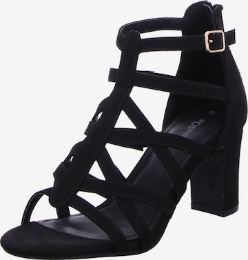 s.Oliver Strap Sandals in Black: front