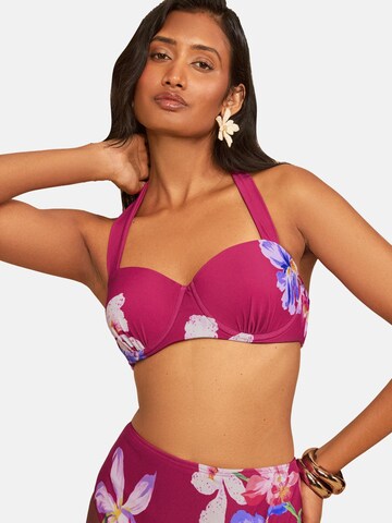 love & roses Bikinitop in Roze: voorkant