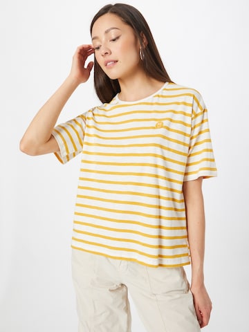 T-shirt KnowledgeCotton Apparel en jaune : devant