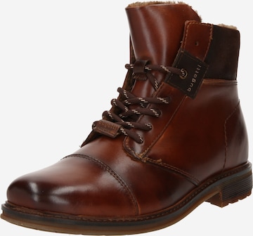 bugatti Lace-Up Boots 'Mirato' in Brown: front