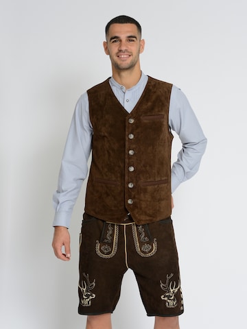 Rißberg Klederdracht gilet in Bruin: voorkant