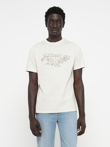 T-Shirt GUESS en blanc : devant