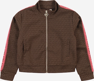Michael Kors Kids Fleece Jacket in Brown: front