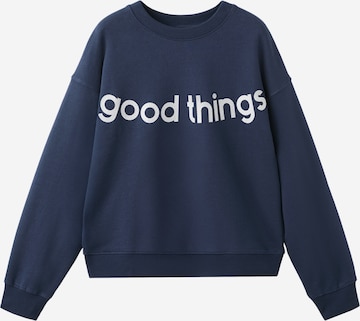 mėlyna MANGO TEEN Megztinis be užsegimo 'Things': priekis