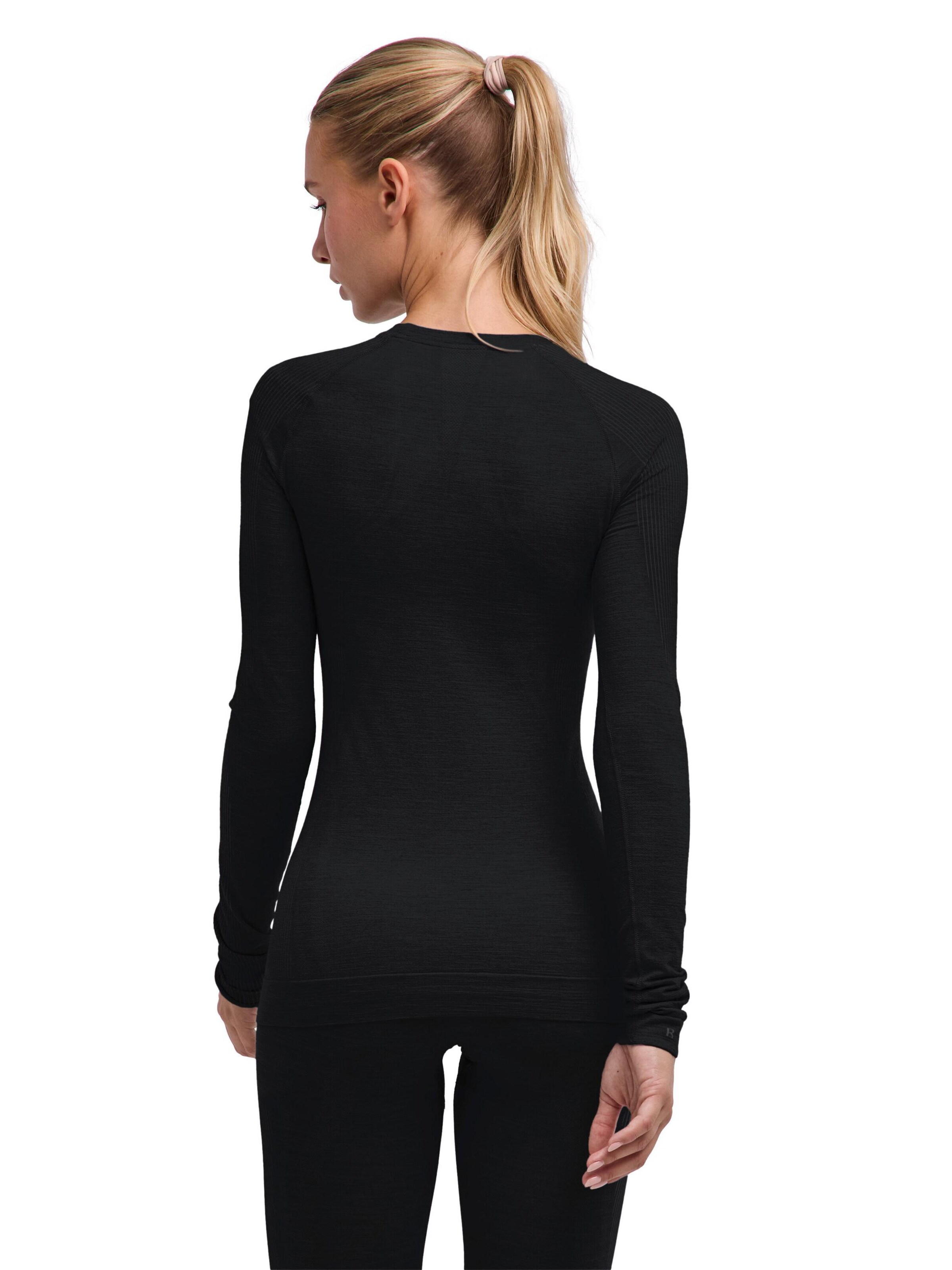FALKE Wool-Tech Light Round Neck Long sleeve Shirt in Schwarz