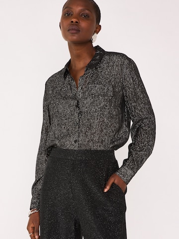 Chemisier 'SPARKLE CH LUREX' Maison 123 en noir : devant