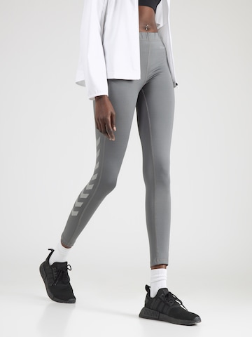 Hummel Skinny Sportbroek 'MT MABLEY' in Grijs: voorkant