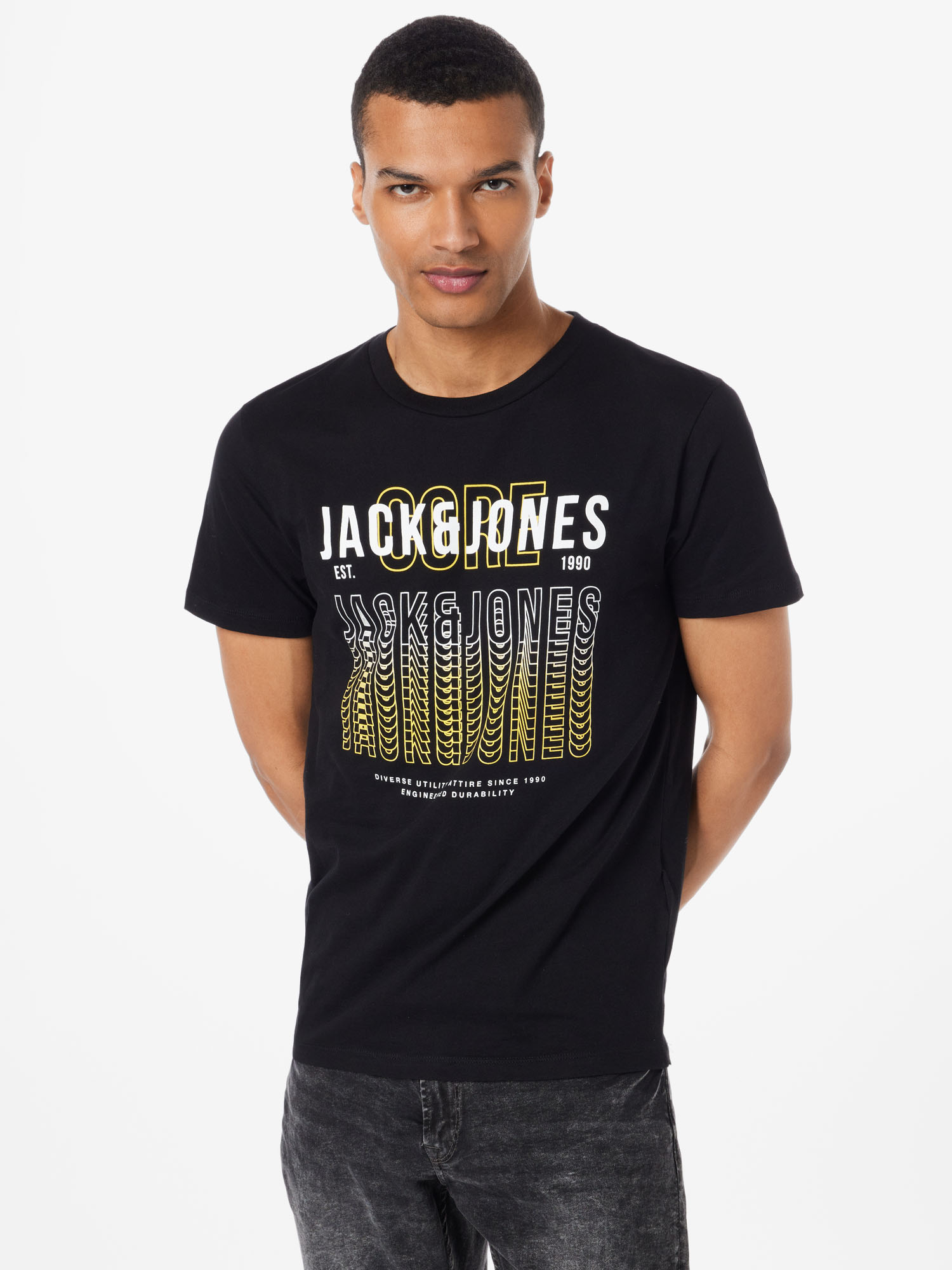 Mężczyźni Odzież JACK & JONES Koszulka CYBER w kolorze Czarnym 