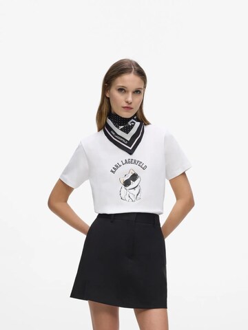 Karl Lagerfeld Tričko 'Ikon Choupette' – bílá: přední strana