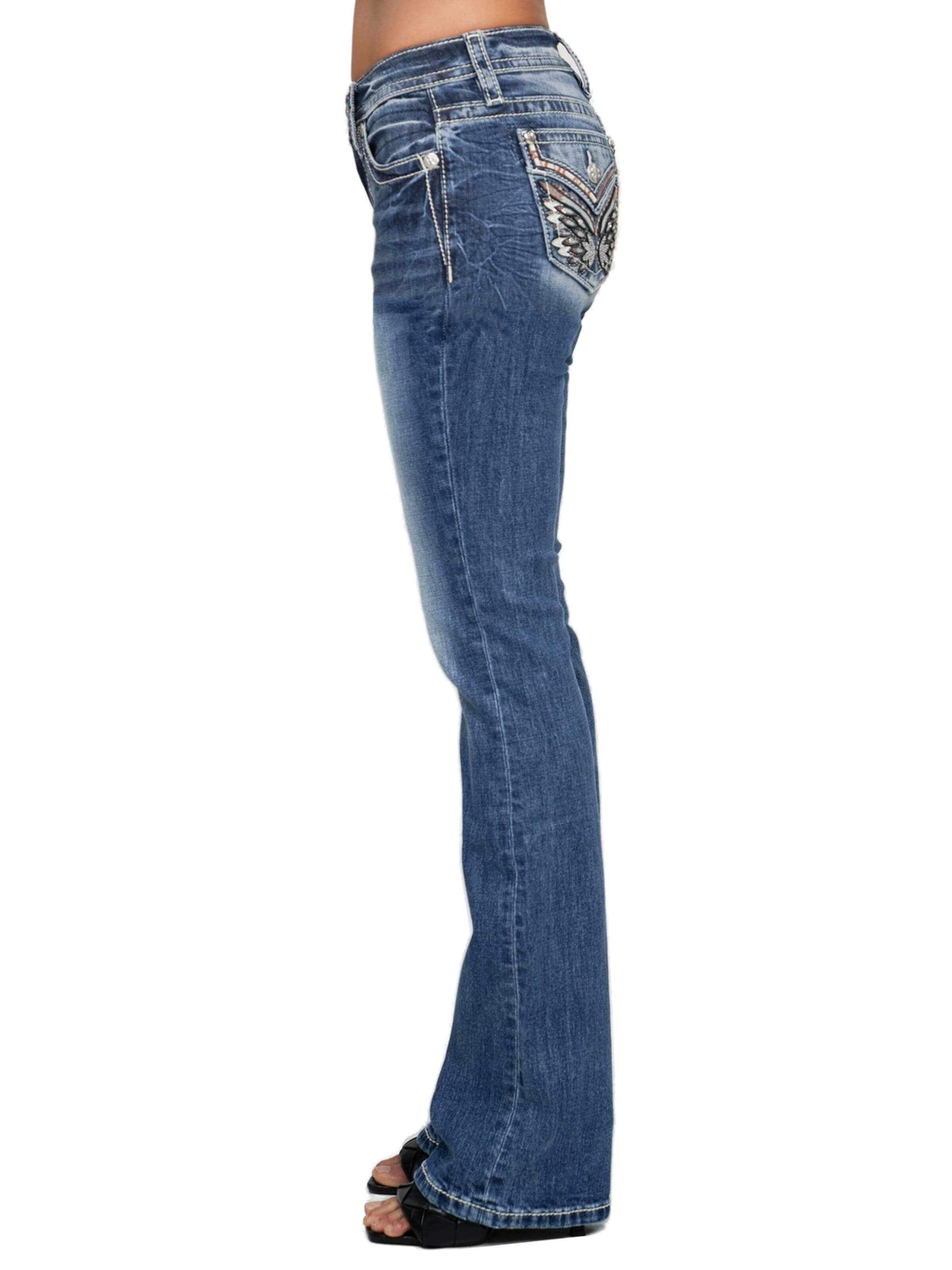 Miss Me Boot cut Jeans 'Miss Me MID-REISE-BOOT- k1517' in Blue