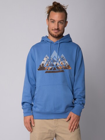 Felpa ' Geometric Landscape ' di Watapparel in blu: frontale