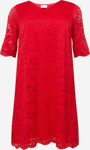 ONLY Carmakoma Φόρεμα κοκτέιλ 'SUMMER' σε κόκκινο: μπροστά