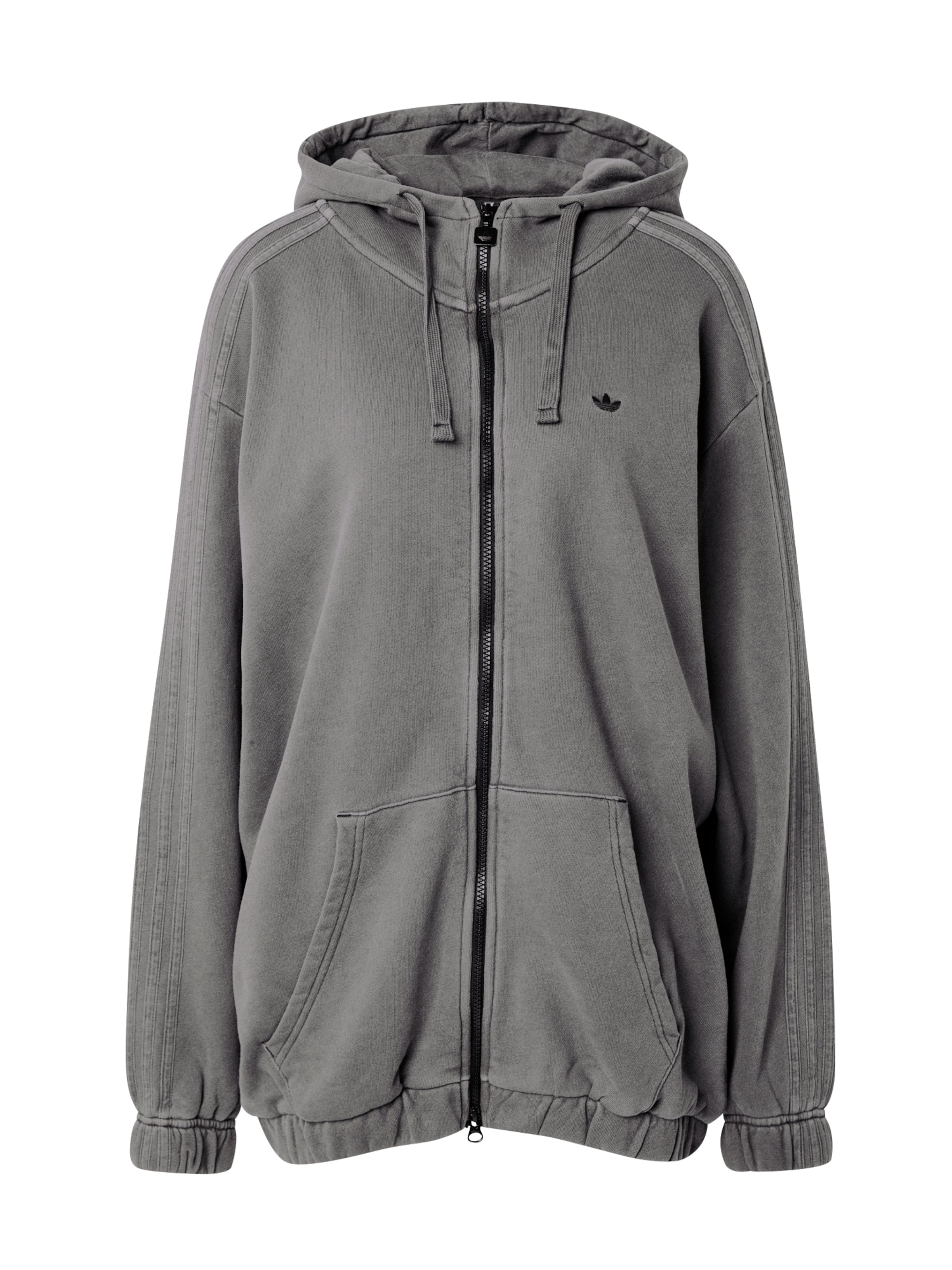 ADIDAS ORIGINALS Кофта на молнии в Черный: спереди