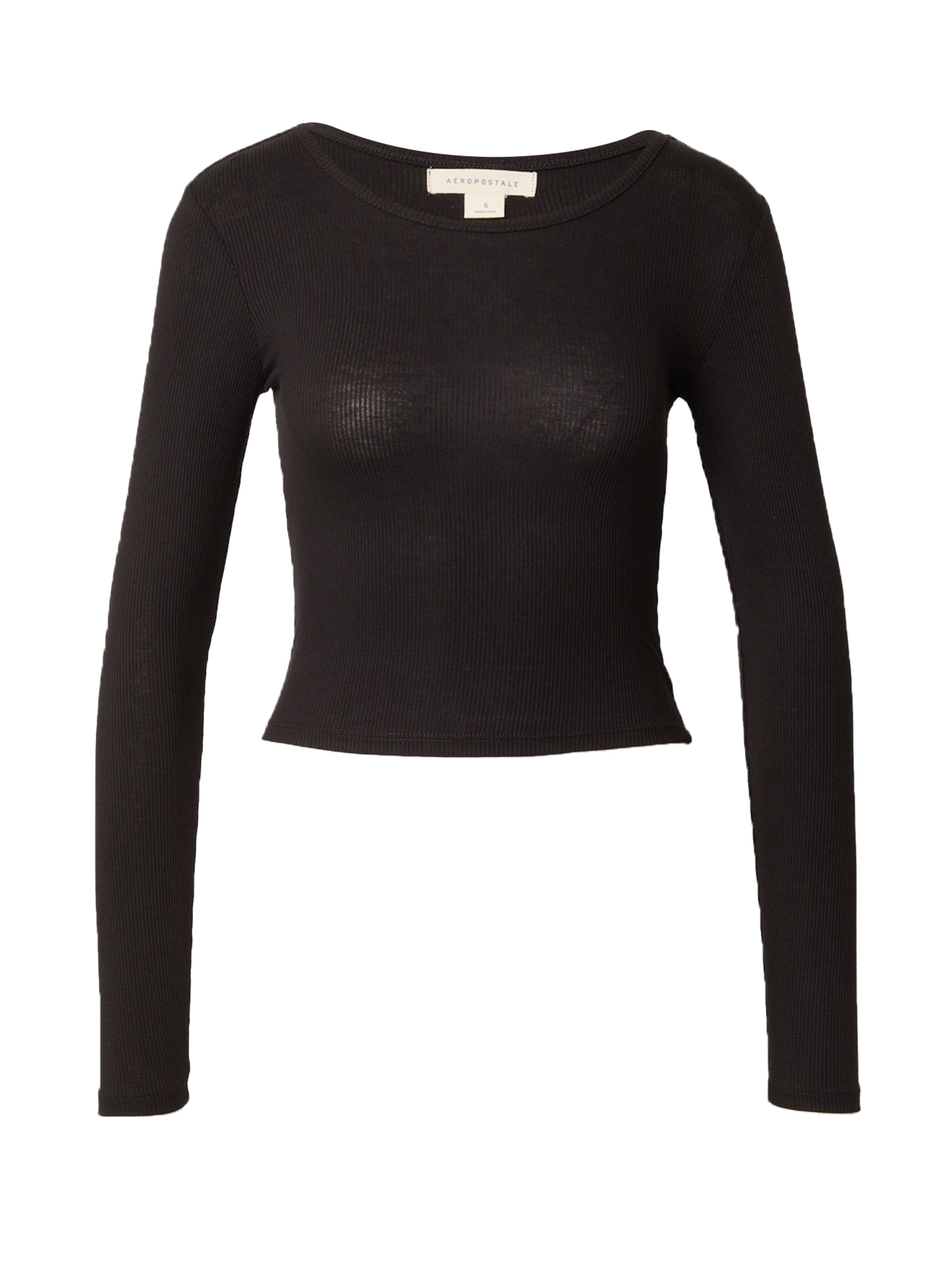 AÉROPOSTALE Тениска в черно: отпред