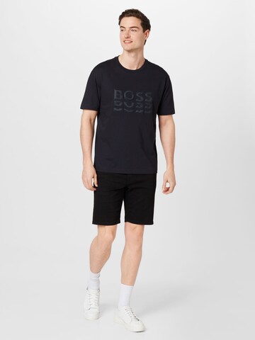 Tricou de la BOSS Green pe albastru