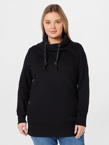 Ragwear Plus Sweatshirt 'Neska' in Black: front