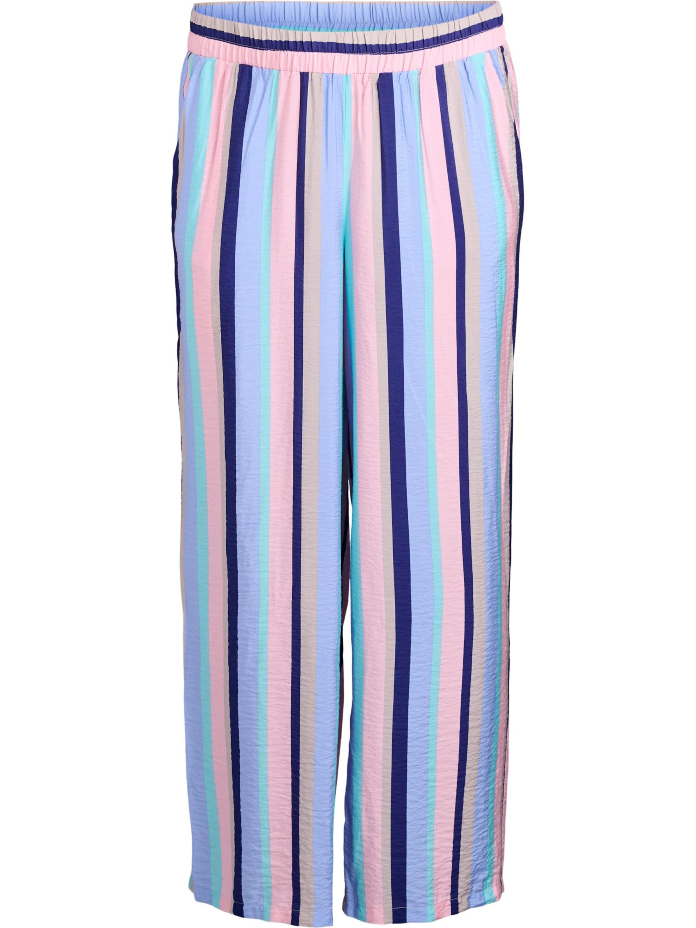 Zizzi Wide leg Broek 'Efina' in Blauw: voorkant