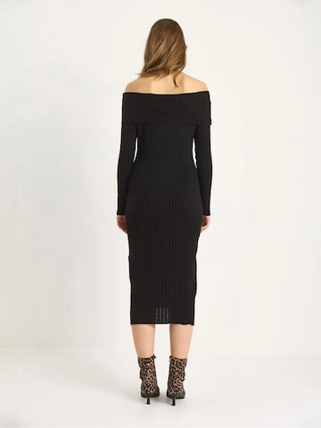 Bianco Lucci Gebreide jurk in Zwart