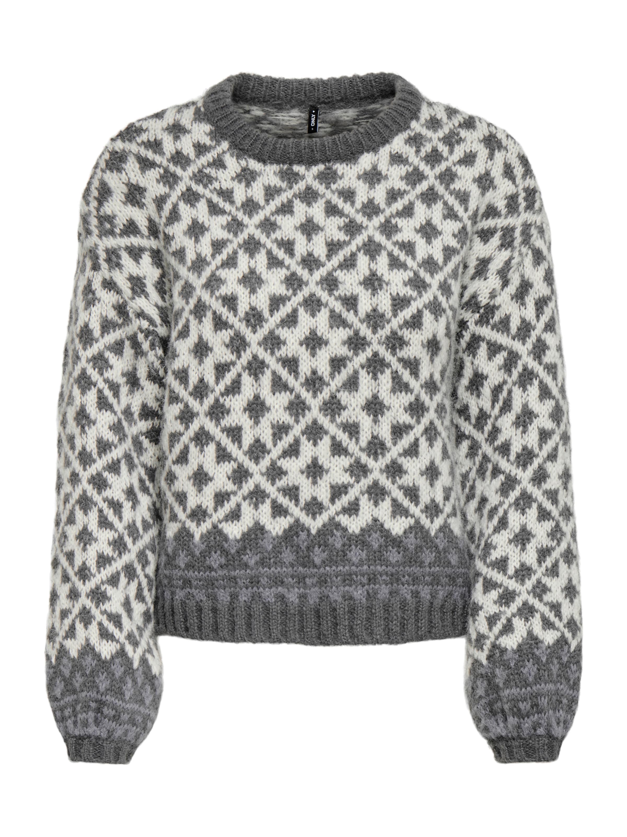 ONLY Svetr 'ONL Caro' ve velikosti XS - šedá / tmavě šedá / bílá, Produkt